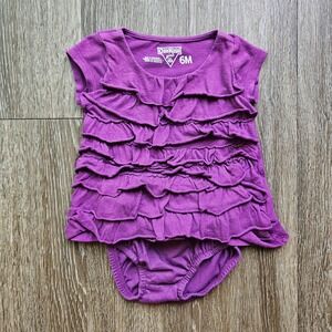 OshKosh Girl Purple Ruffle Top and Bloomer Set - 6 Months Baby Outfit